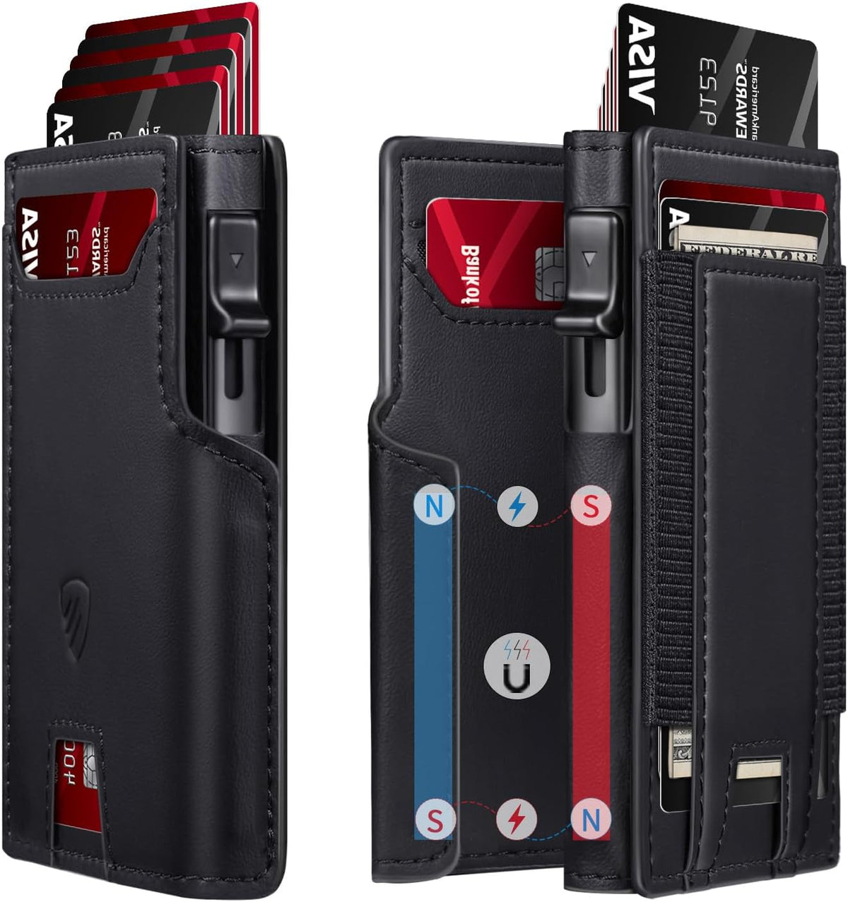 RUNBOX Billetera para hombres de 9 a 13 tarjetas con bloqueo RFID,...