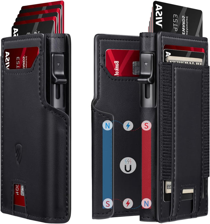 RUNBOX Billetera para hombres de 9 a 13 tarjetas con bloqueo RFID,...