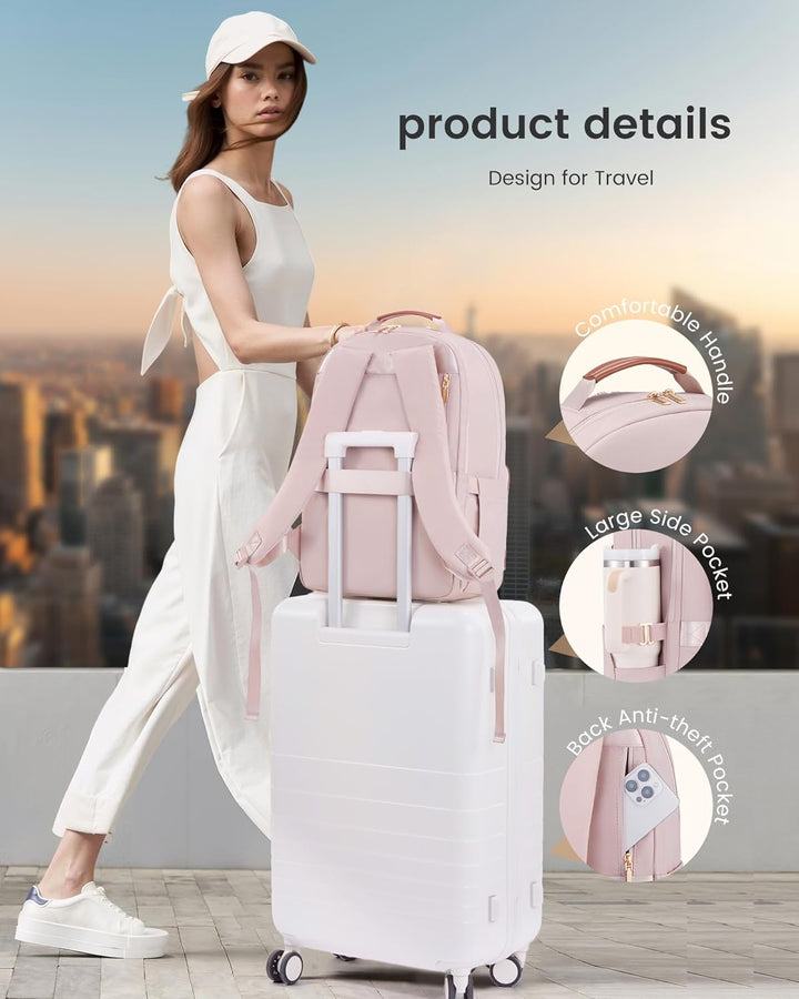 LOVEVOOK - Mochila para laptop de mujer, mochila de 15.6" para...