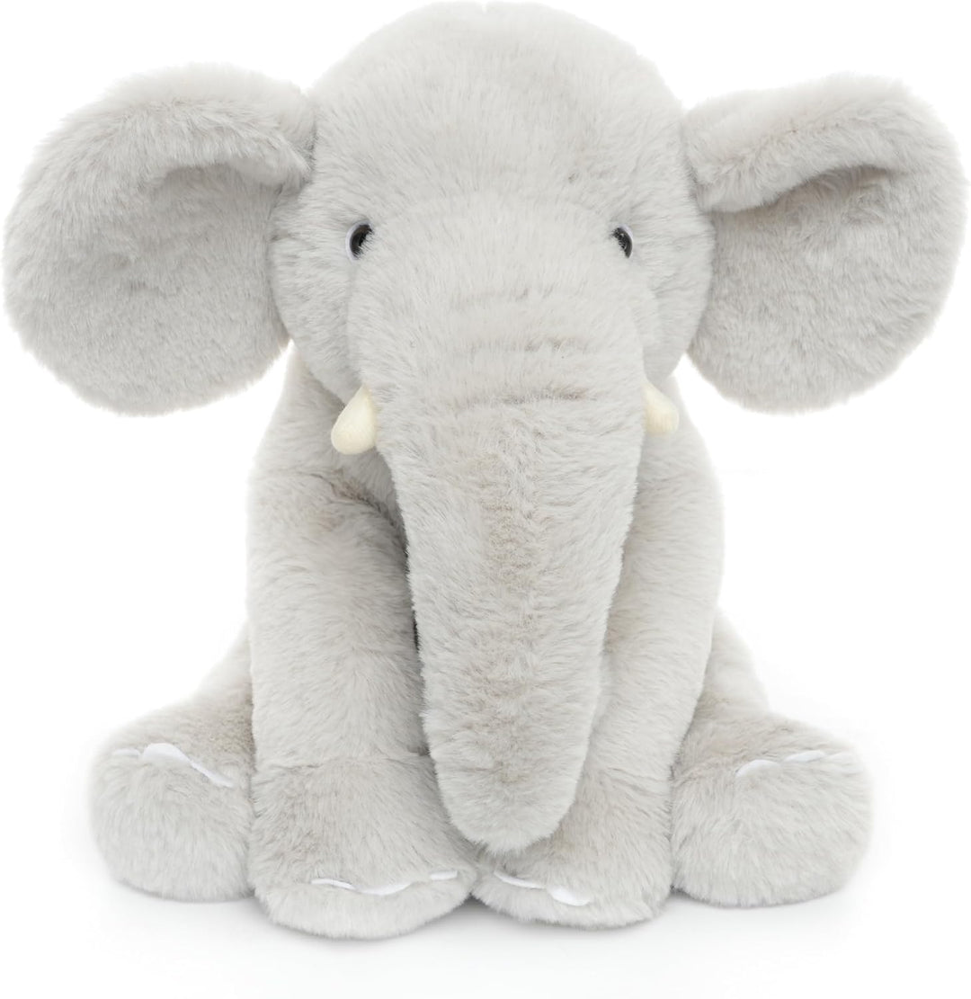 WEIGEDU Elefante de peluche gris de 13" - Juguete de felpa para...