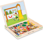 Melissa & Doug - Juego magnético de madera con imágenes, con 119 imanes y tarjetas de escenas complementarias.