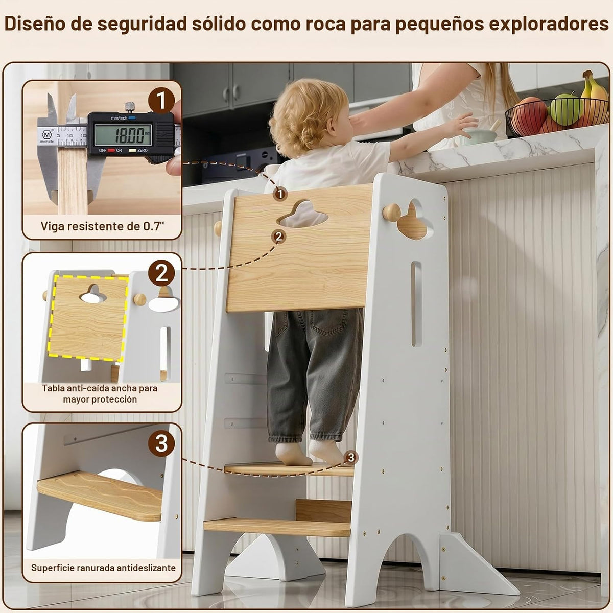 COSYLAND - Taburete de cocina de pie para niños pequeños