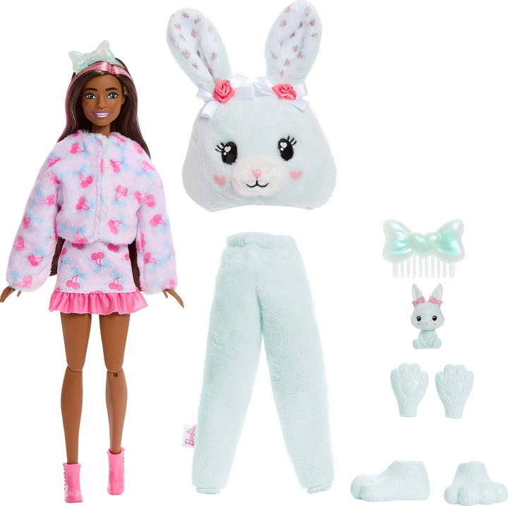 Barbie Muñeca y accesorios Cutie Reveal, conejito de la serie Cuddl...