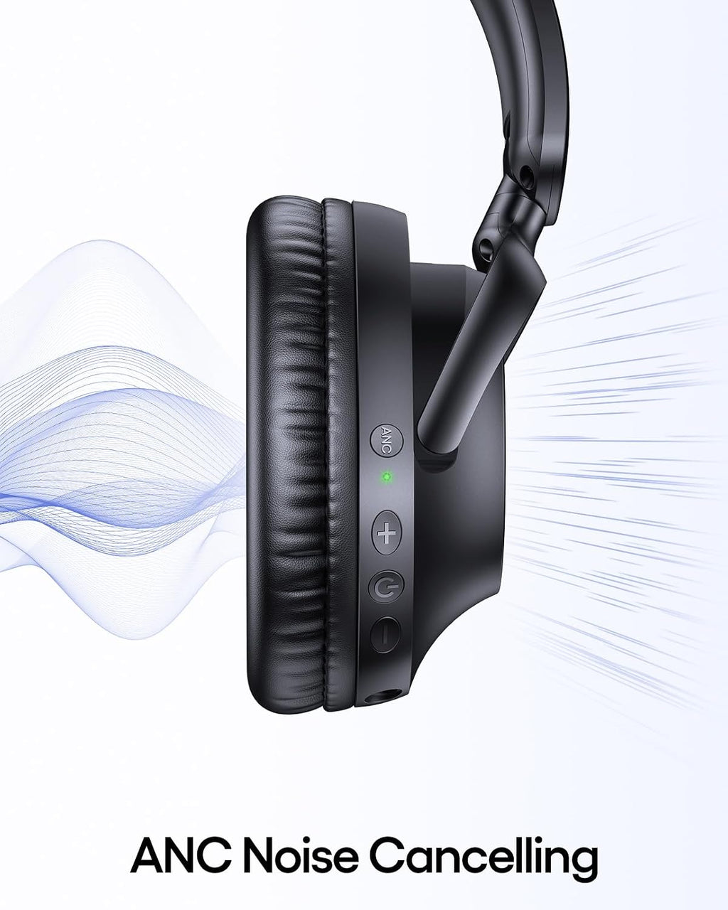 TAGRY Auriculares híbridos con cancelación activa de ruido, 100 horas de reproducción, inalámbricos, sobre la oreja, Bluetooth con carga rápida, audio de alta resolución