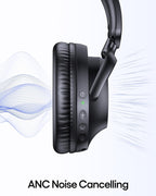 TAGRY Auriculares híbridos con cancelación activa de ruido, 100 horas de reproducción, inalámbricos, sobre la oreja, Bluetooth con carga rápida, audio de alta resolución