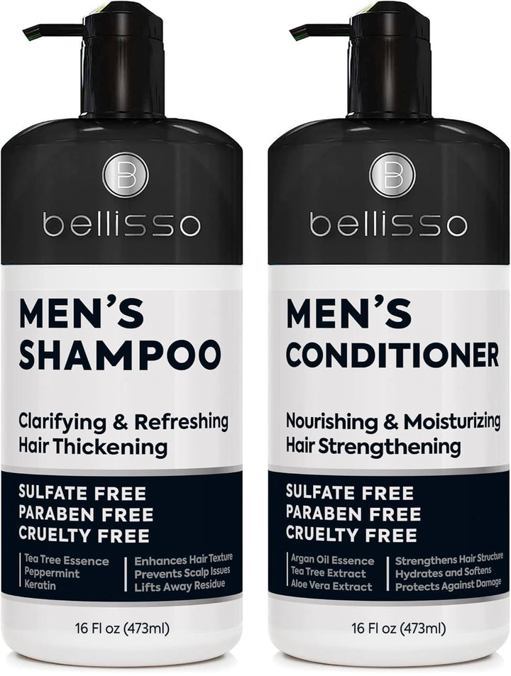 Set de champú y acondicionador para hombre, sin sulfato y aclarante...