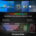 BlueFinger Combo de Teclado RGB para Juegos y Mouse Retroiluminado,...