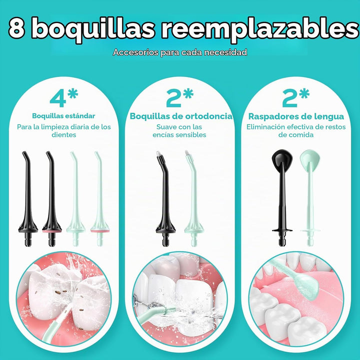 COSLUS Paquete de 2 irrigadores de agua para dientes: juego de púas...