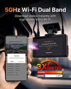 FineVu GX9000 2K QHD Dash Cam Delantera y Trasera, Tarjeta de 64GB gratis