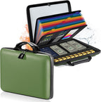 Caja de documentos ignífuga organizadora de archivos: funda rígida impermeable ignífuga con cerradura y carpeta de archivos de acordeón de 13 bolsillos, almacenamiento ligero y seguro para el hogar