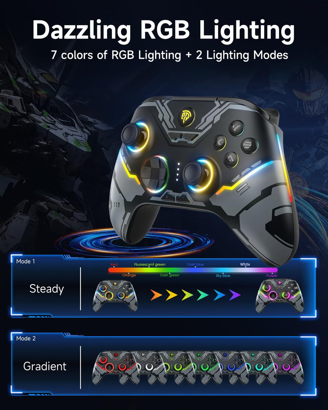 EasySMX X15 PC Controller - Enhanced Wireless Bluetooth Controller...