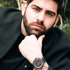 MULCO Reloj de Pulsera para Hombre Atlantis 46mm Caja de Acero Inoxidable Correa de Silicona Negra Movimiento Multifunción de Cuarzo Miyota JP25 10 ATM Resistente al Agua Reloj de Cara Grande para Hombre