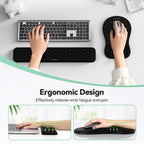 TECKNET Reposamuñecas para teclado y alfombrilla para mouse 2 en 1 con