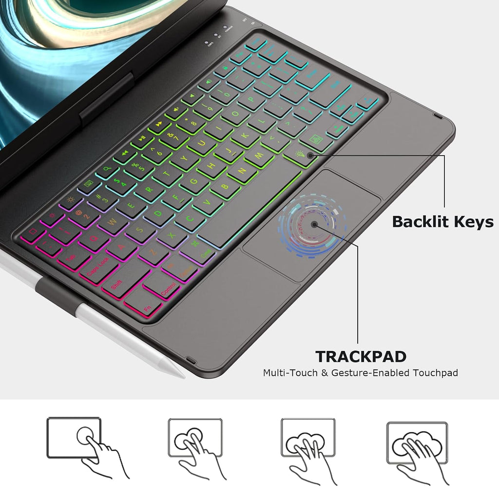 CC Store Funda para iPad de 9ª, 8ª y 7ª generación con teclado de 10,2