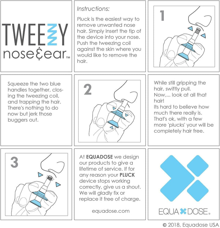 EQUADOSE Tweezy - Removedor de vello de nariz y orejas para hombres...