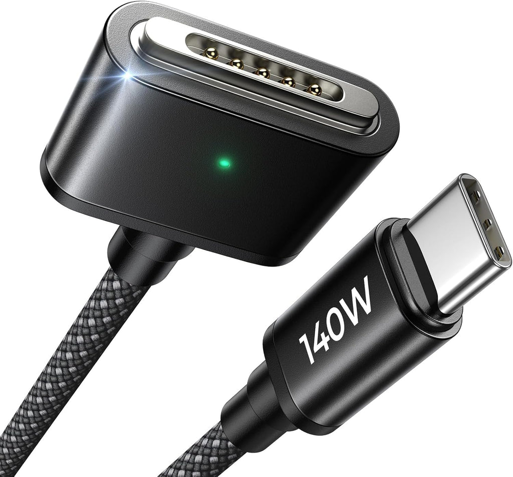 LISEN Cargador magnético para MacBook de 140 W, 3 cables para MacBook Pro