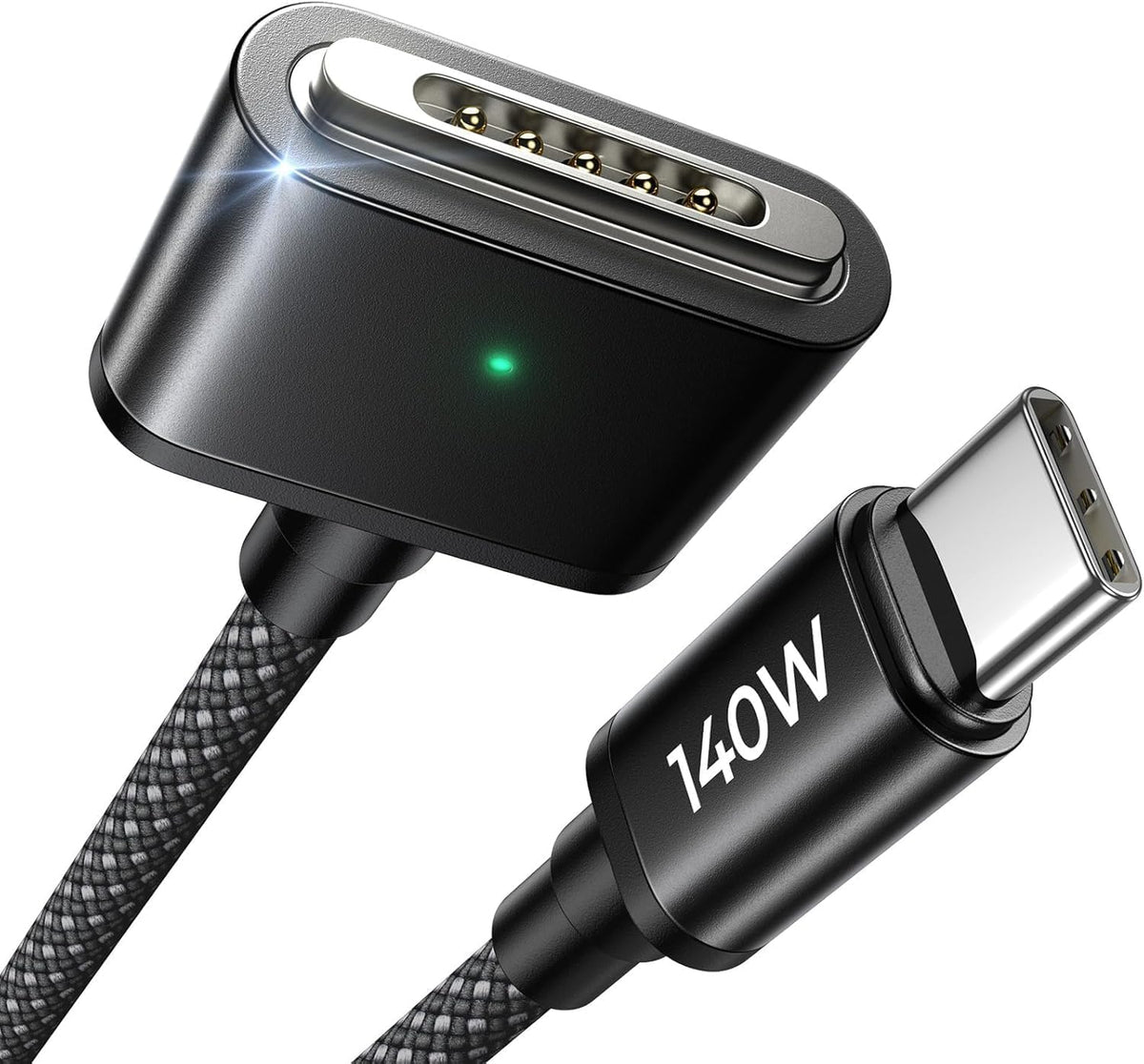 LISEN Cargador magnético para MacBook de 140 W, 3 cables para MacBook Pro