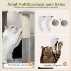 Globlazer Árbol para Gatos Grande, Torre de Escalada de 80 pulgadas de altura, F80F, Gris Claro