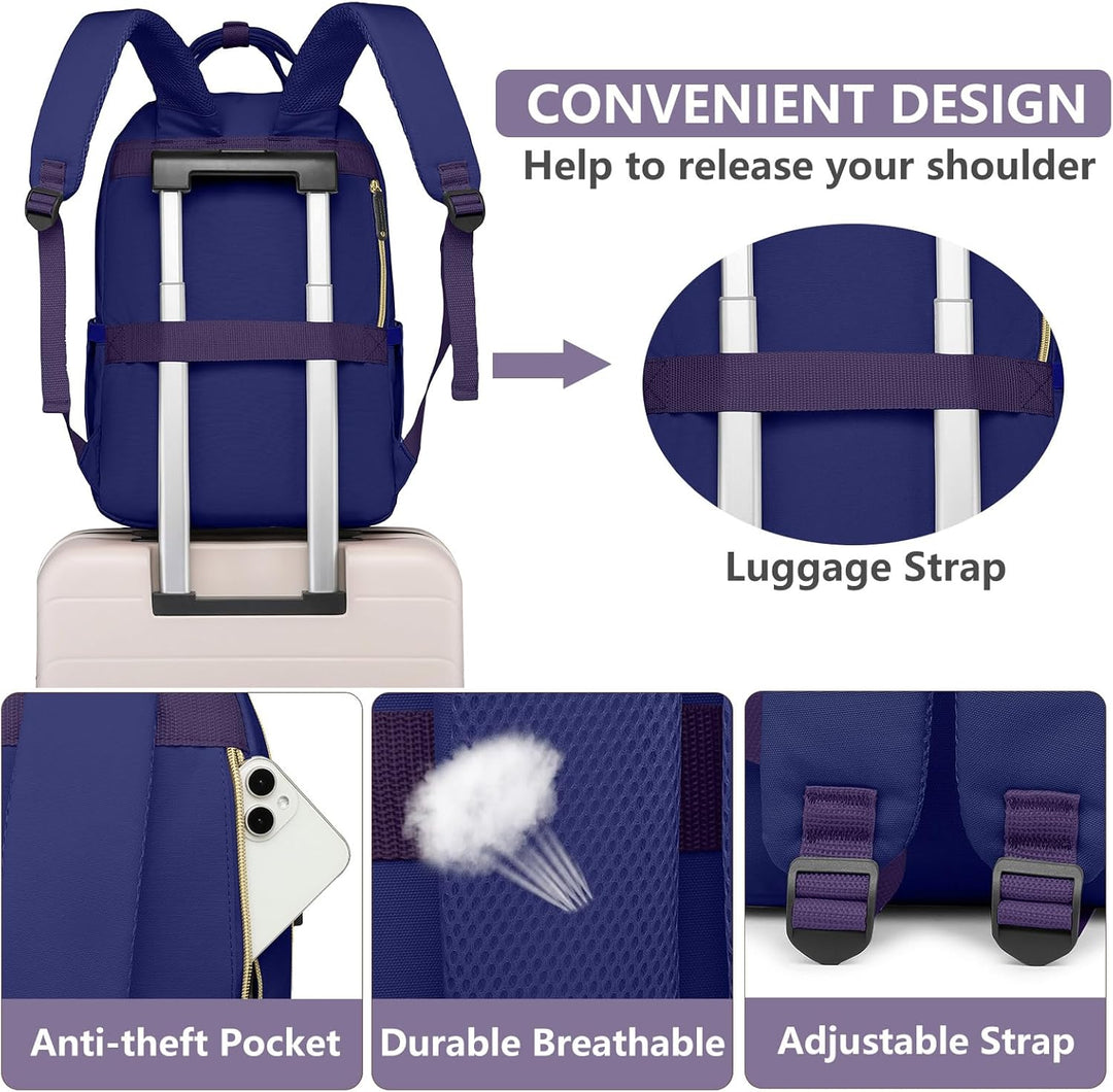 Mochila para laptop para mujer, bolsa de trabajo, mochila de viaje...