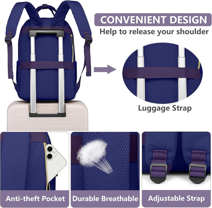 Mochila para laptop para mujer, bolsa de trabajo, mochila de viaje...