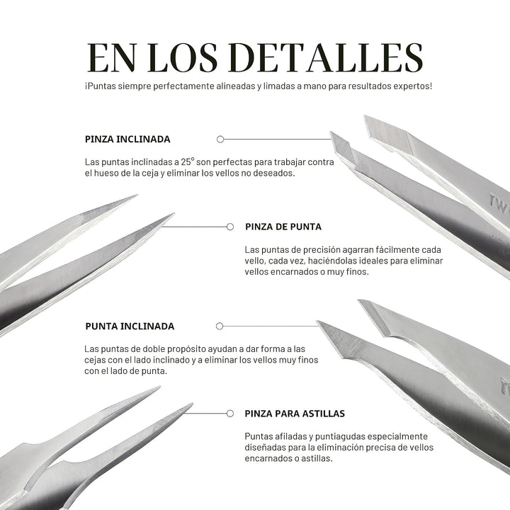 Tweezerman - Pinza inclinada exclusiva azul de noche, pinzas para d...