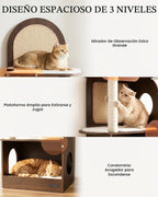 Árbol para Gatos de 47", Torre Moderna para Gatos Grandes, Respaldo de Sisal
