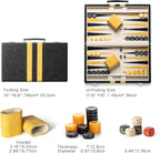 Juegos de backgammon de 15 pulgadas para adultos, tablero clásico de backgammon con dados de damas únicos, exterior de piel sintética e interior de terciopelo, juego de viaje de backgammon