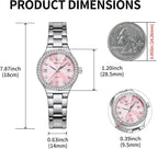 OLEVS Reloj para Mujer Plateado de Acero Inoxidable Elegante Analógico Lúmenes Visibles