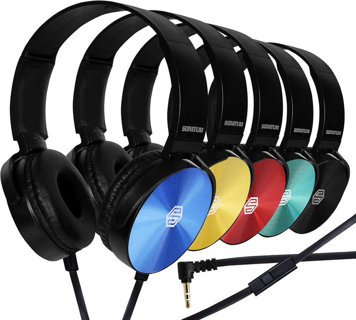 Auriculares para el aula, paquete de 25 unidades, con micrófono par...