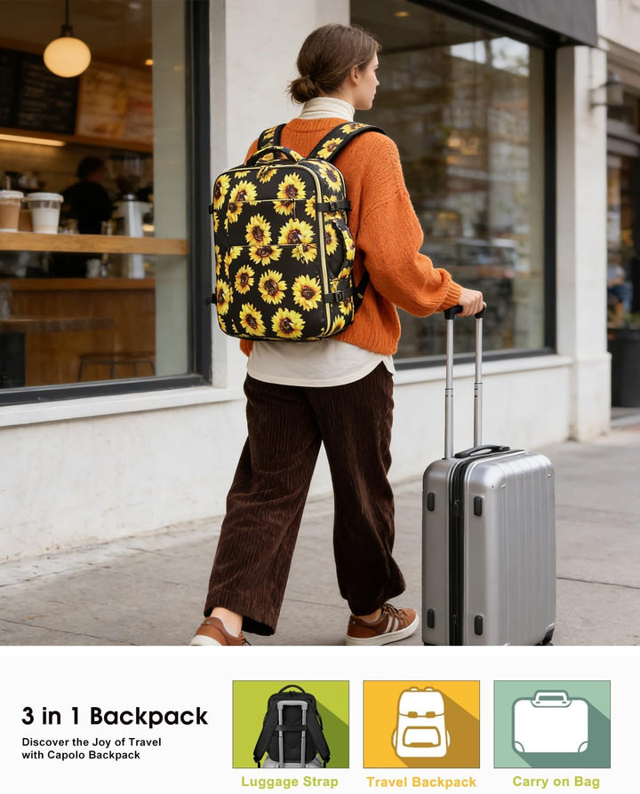 Mochila de viaje Capolo para mujeres y hombres, mochila impermeable...