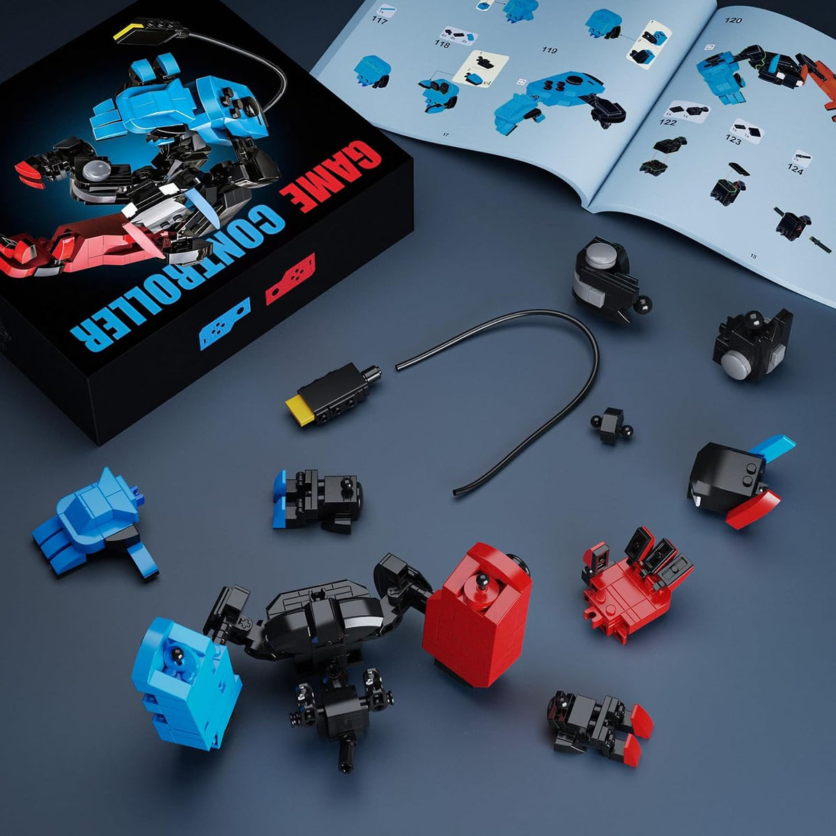 DRZYJ Juego de bloques de construcción, kit de construcción de robot mecánico con controlador de juego clásico, suministros de decoración de fiesta de cumpleaños, regalos para niños y adultos (418