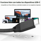 Cable USB C a USB C de 15 pies, 2 unidades, cable de datos largo USB C 3.2