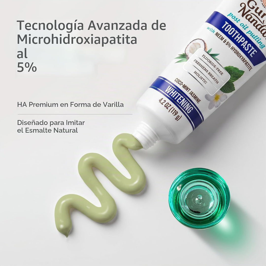 GuruNanda Pasta de dientes hidroxiapatita con neem, SLS y sin flúor...