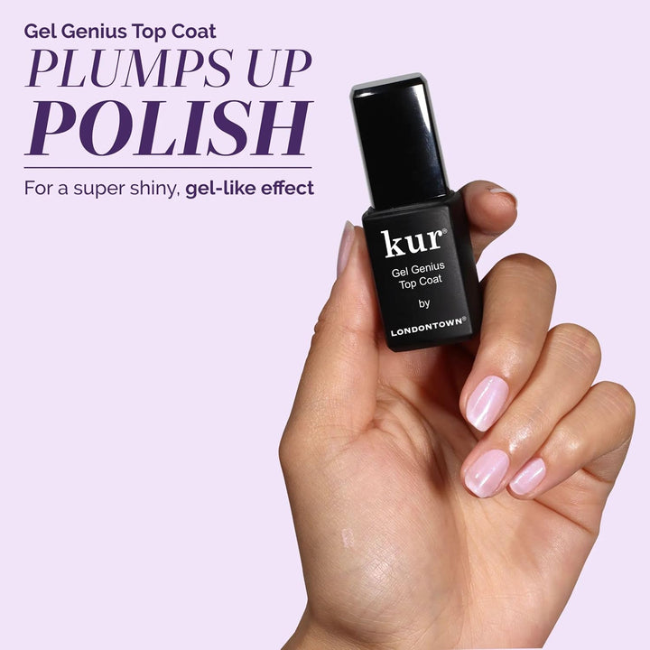 LONDONTOWN Corrector de uñas y gel Genius Top Coat Duos, ilumina e...