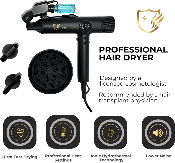 Secador de pelo profesional Hydra Turbo Mark 3 (negro mate)