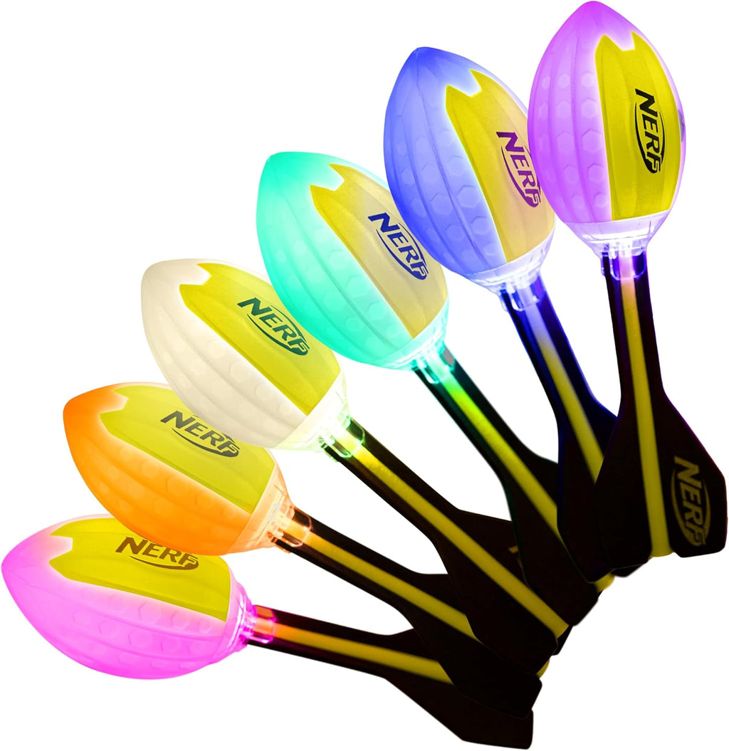 Nerf Lightstrike Vortex Balón de espuma - Balón LED de vórtice suave que cambia de color para lanzamientos de larga distancia - Activado por impacto - Baterías incluidas