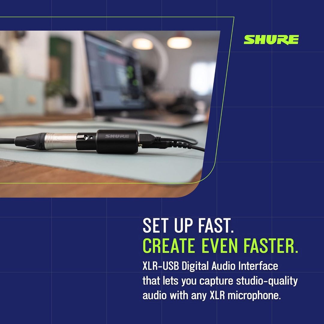 Shure MVX2U Gen 2 XLR a USB-C Interfaz de audio digital, certificad...