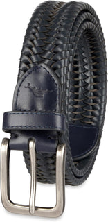Tommy Bahama Cinturón de cuero trenzado para hombre, diseño elástic...