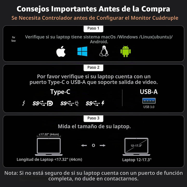 Monitor extensor de pantalla portátil, monitor portátil cuádruple d...