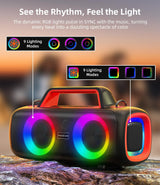 Altavoz Bluetooth portátil inalámbrico, sonido fuerte de 140 W de p...