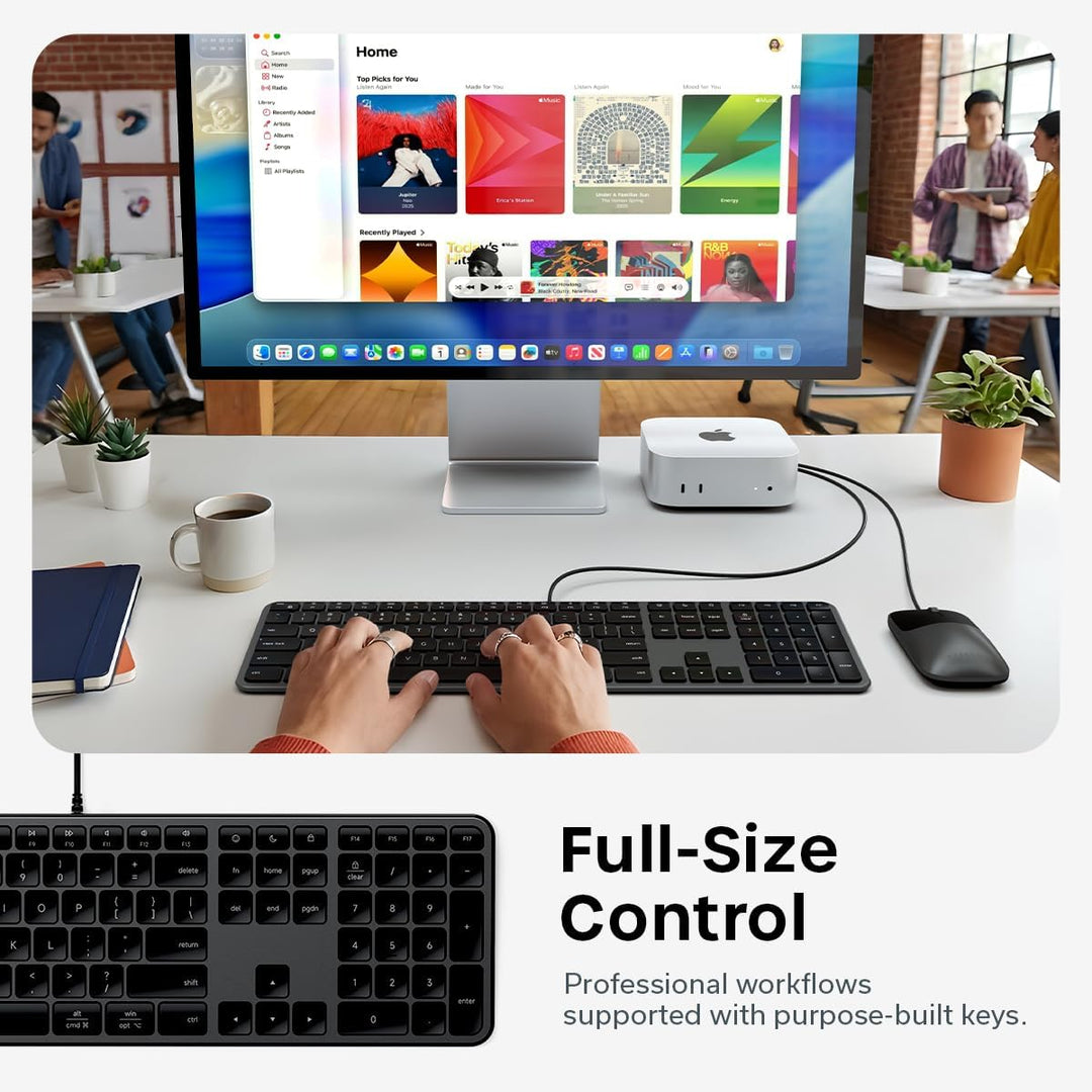 Satechi Teclado delgado LX3 con cable, diseño de tamaño completo co...