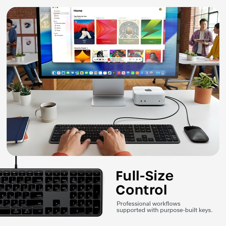Satechi Teclado delgado LX3 con cable, diseño de tamaño completo co...