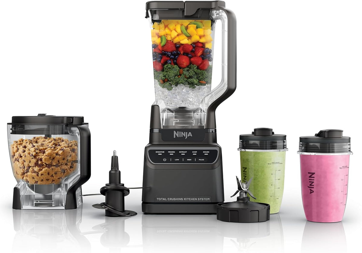 Ninja Kitchen System Pro+, jarra de 72 onzas, 8 tazas, 1200 W, gris, BR601AMZ