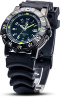 Smith & Wesson 357 Series Reloj táctico militar suizo de tritio H3, impermeable 20ATM para hombre, reloj de buceador de 45mm de campo con pantalla analógica, correa de goma, piezas suizas, movimiento