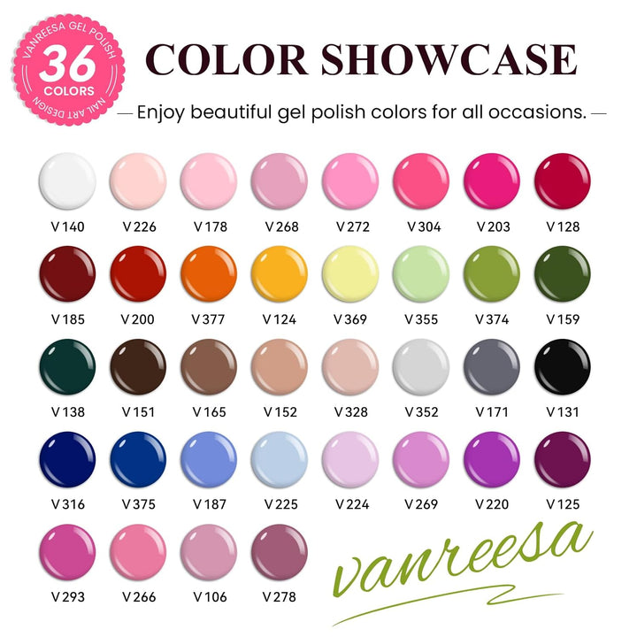 VANREESA Kit de esmalte de uñas de gel con luz UV, 53 piezas, juego...