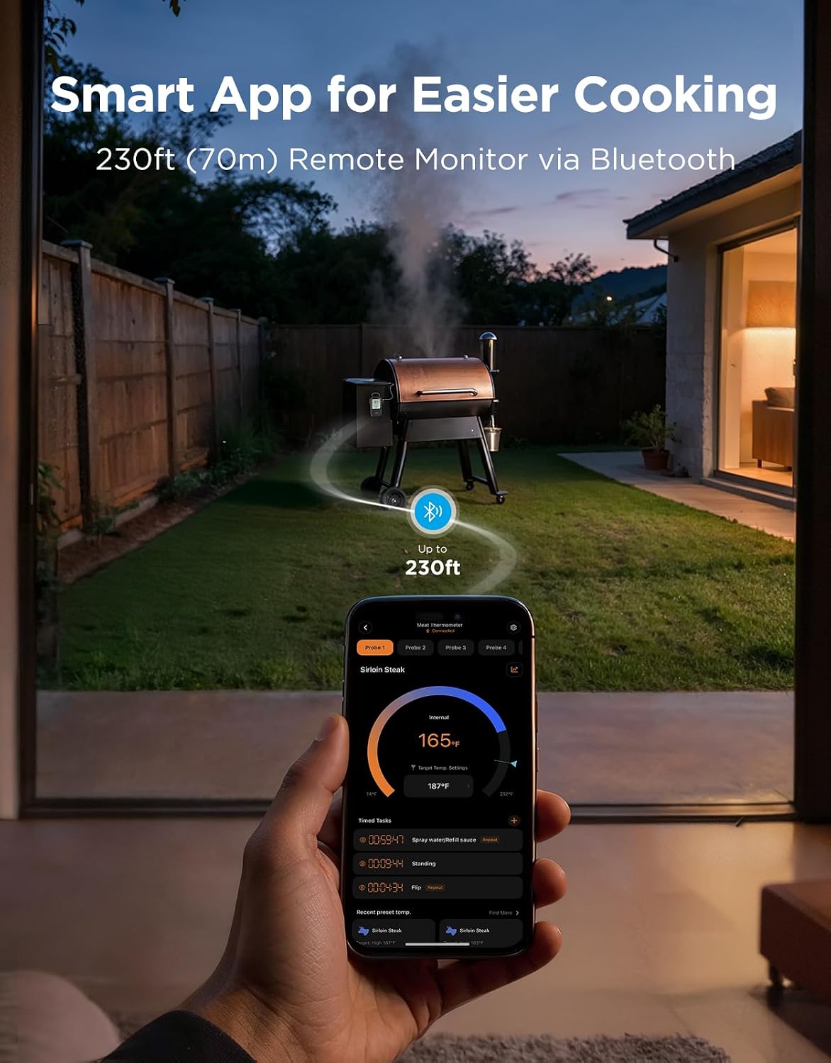 Govee Termómetro digital Bluetooth para carne con temporizador y alertas de
