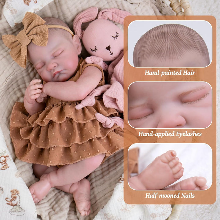 Aori - Muñecas bebés Reborn realistas - Muñeca recién nacida durmie...