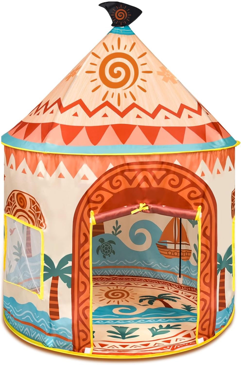 Tropical Adventure - Tienda de campaña de princesa para niños, 53 x 41 pulgadas, casa de juegos desplegable con luces LED y bolsa de transporte, tienda de campaña para interiores y exteriores para niñas y niños de 3 a 6 años