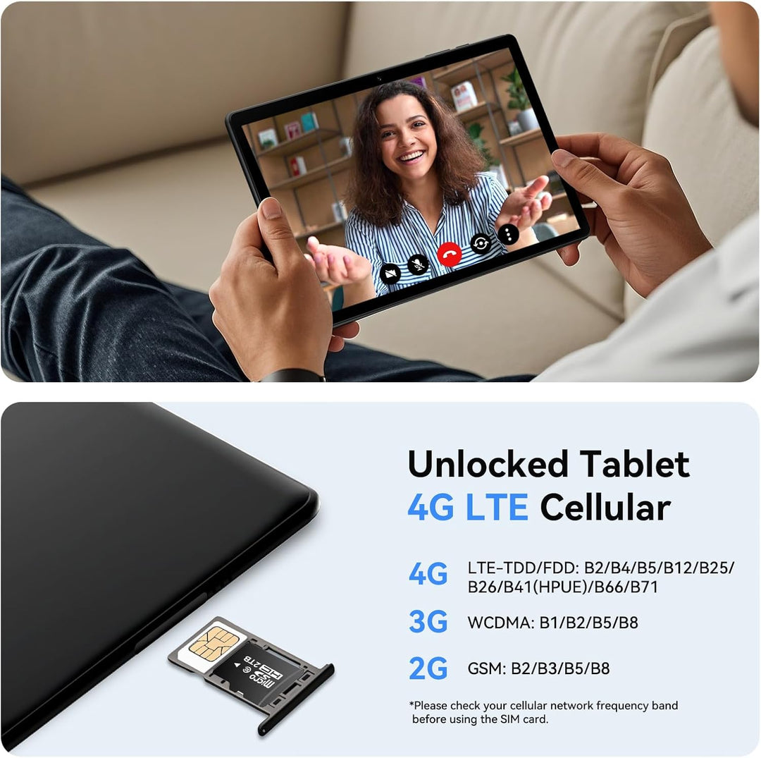 Topsand Tablet Android 15 de 10 pulgadas con ranura para tarjeta SI...