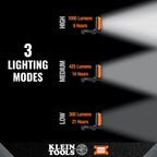 KLEIN TOOLS Luz de trabajo LED recargable 56416, 3 modos, compatible con